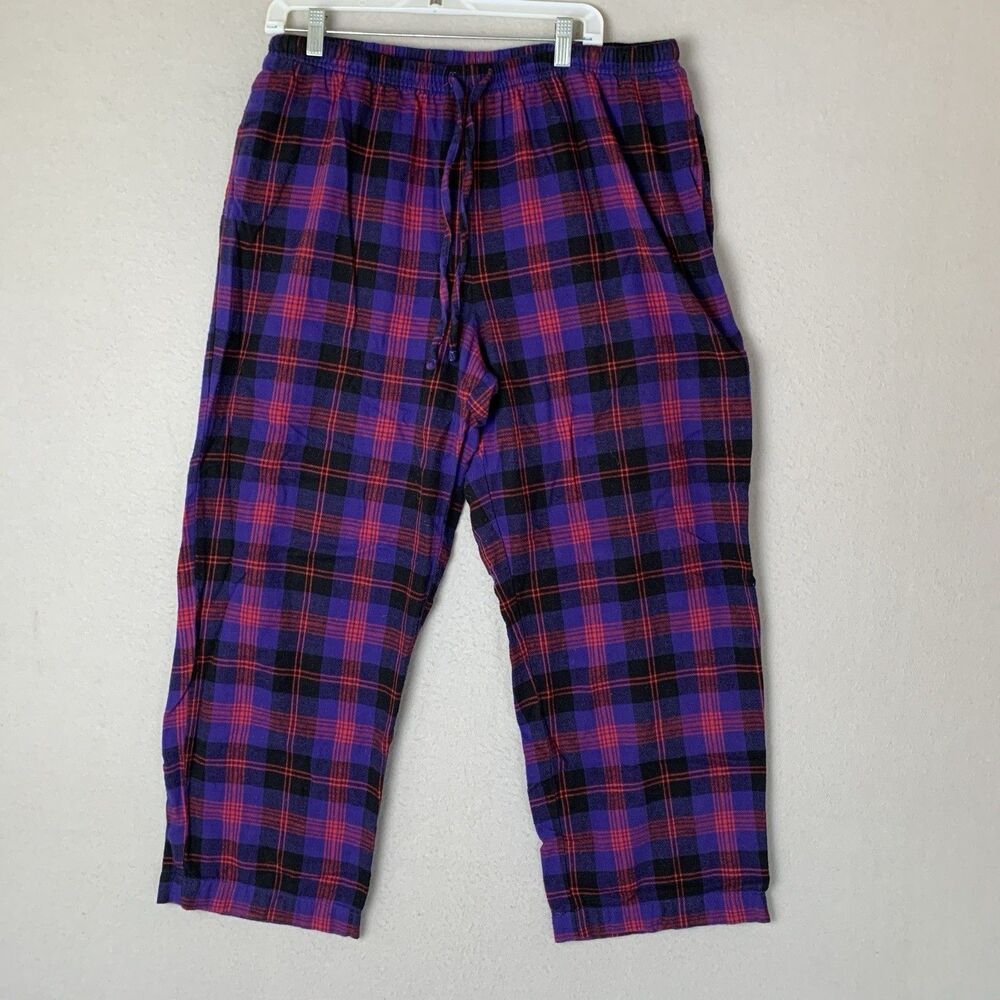 LL Bean Pajama Set Women XL Purple Plaid Flannel Comfy Cozy Cabin Sleep - Picture 6 of 10